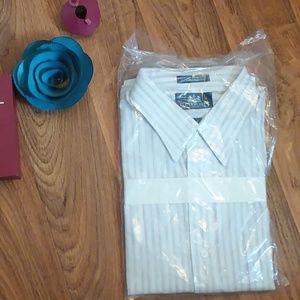 Strafford White Stripe Dress Shirt